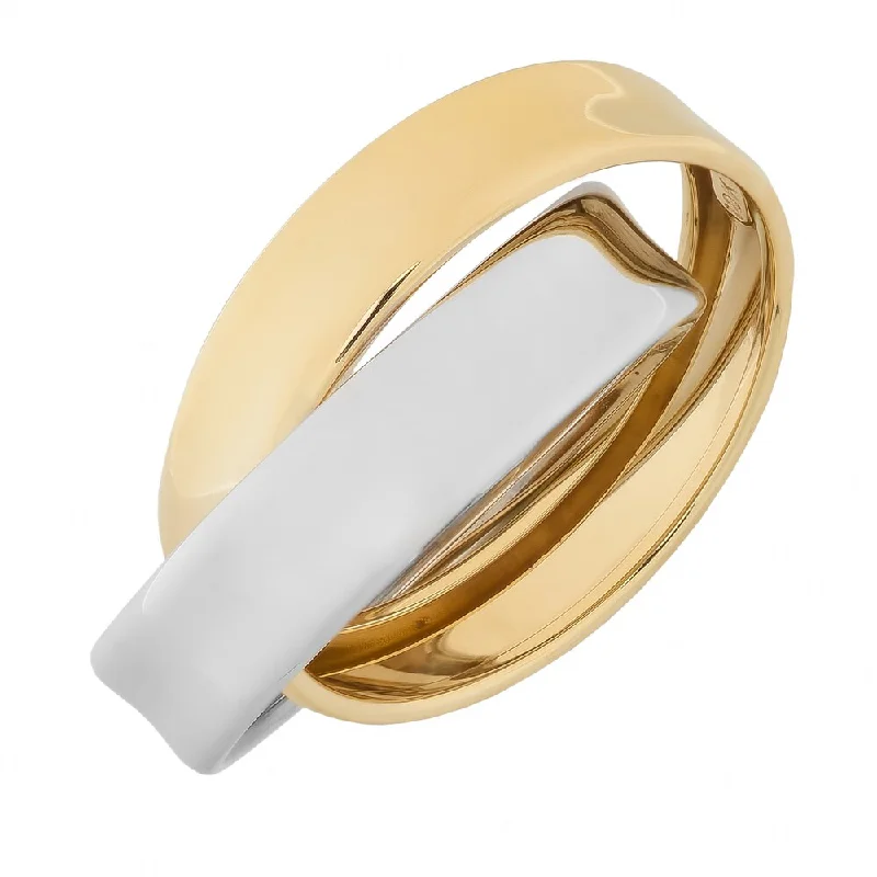 luxury fashion rings for women -Fremada 10k Two-tone Gold High Polish Rolling Ring