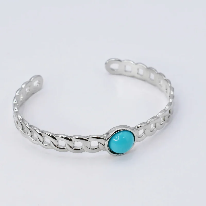 oval bangles for women -Beth Silver Cuff O35