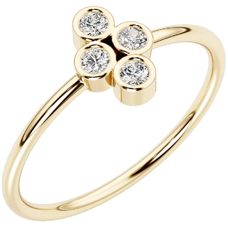 heart diamond rings for women -14k Gold Plated Sterling Silver Lab Diamond 1/8 ct Stacking Ring Band