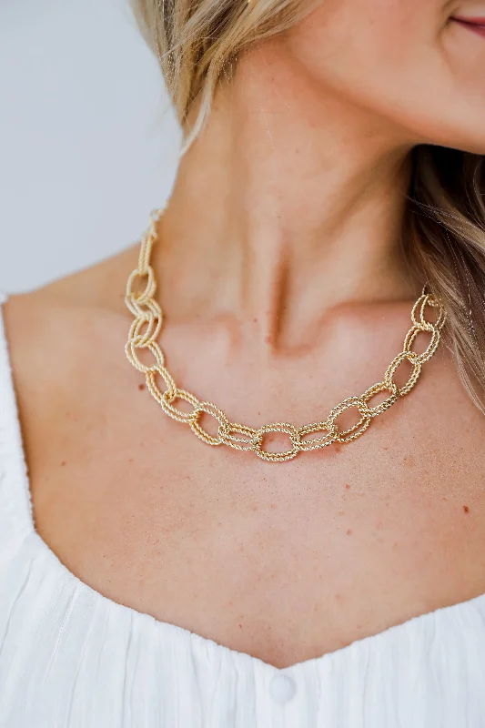 minimalist necklaces for women -FINAL SALE - Scarlett Gold Chainlink Necklace