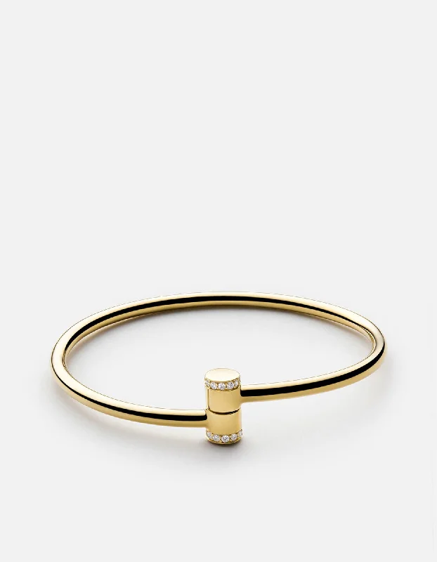 adjustable bracelets for women -Pillar Cuff, Gold Vermeil/Sapphire