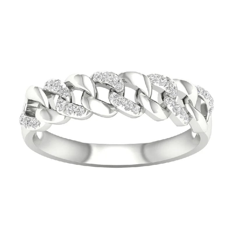 multi-stone rings for women -1/10ct TDW Diamond Cuban Link Men's Ring in 10k Gold