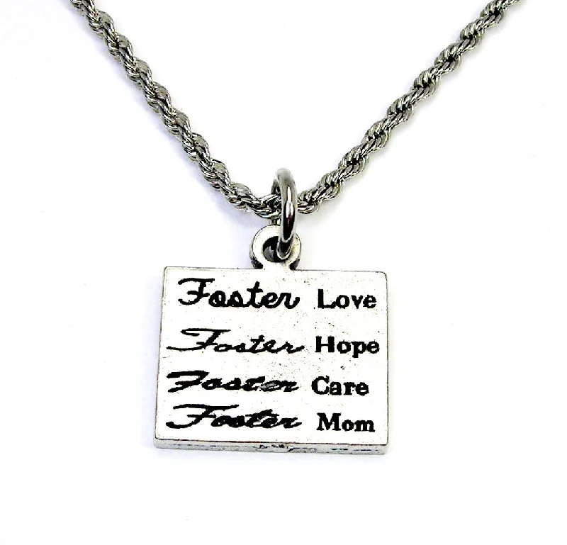 gemstone layered necklaces -Foster mom Foster Love 20" Chain Necklace