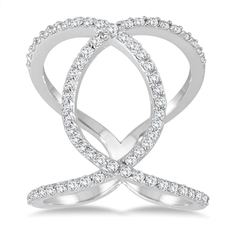 vintage rings for women -Marquee 5/8 Carat TW Diamond Open Infinity Link Ring in 14K White Gold