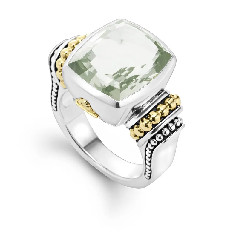 modern wedding rings for women -Caviar Color Small Prasiolite Statement Ring