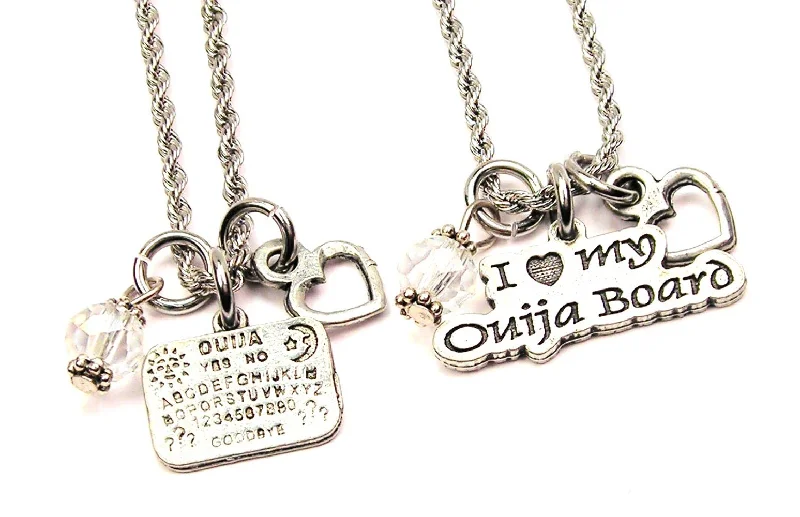 vintage gold necklaces for women -Ouija Board Set Of 2 Rope Chain Necklaces