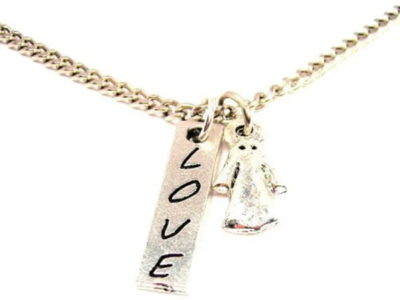 stylish necklaces for women -Sheet Ghost Love Stick Necklace