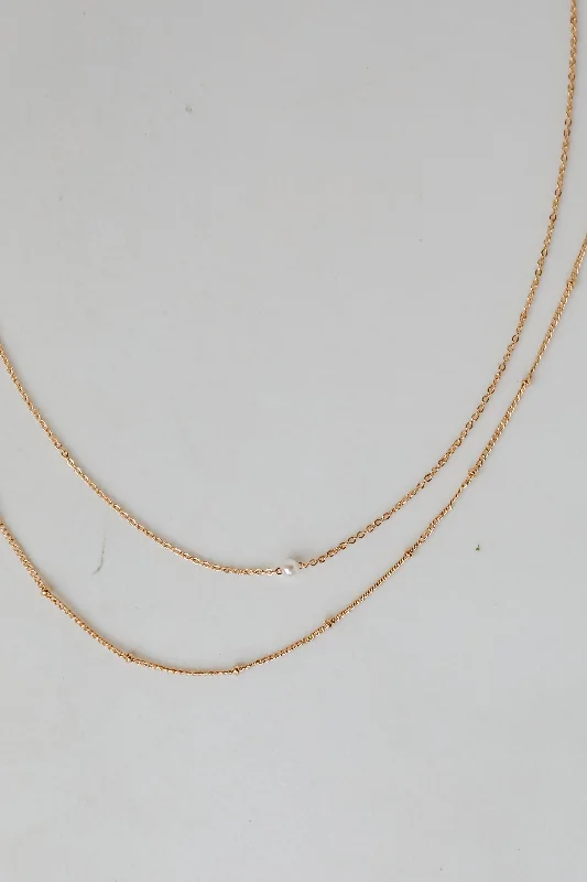 trendy long necklaces for women -Kate Gold Layered Chain Necklace