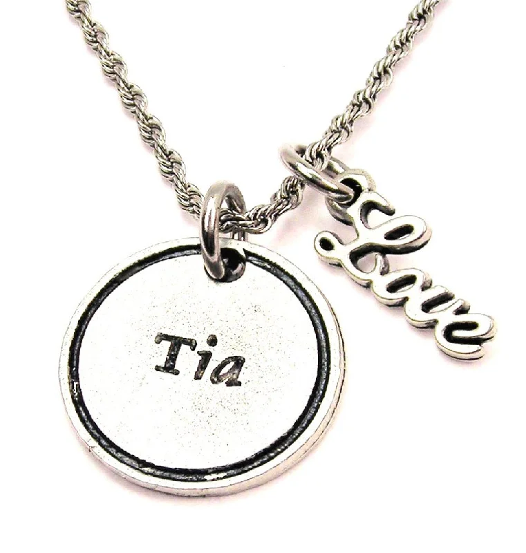 charm necklaces for women -Tia 20" Chain Necklace With Cursive Love Accent