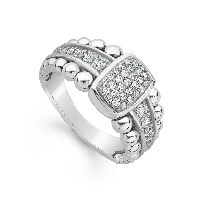 stackable rings for women -Caviar Spark Small Diamond Statement Ring