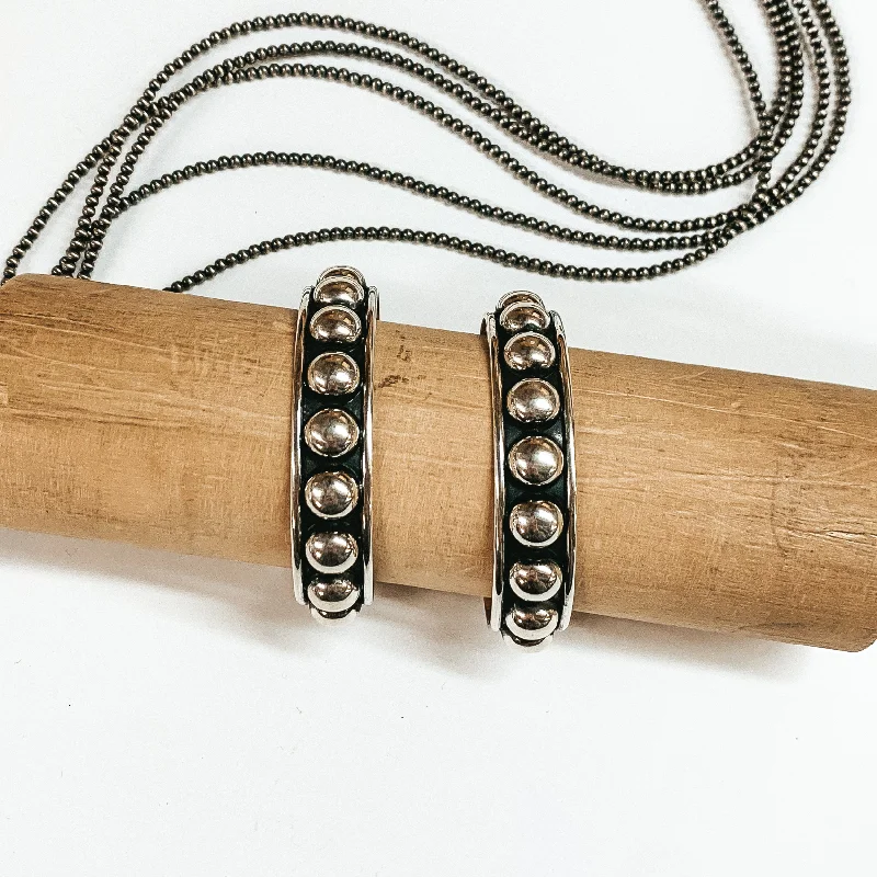 beaded bracelets for women -Navajo | Navajo Handmade 12mm Circle Detail Sterling Silver Cuff