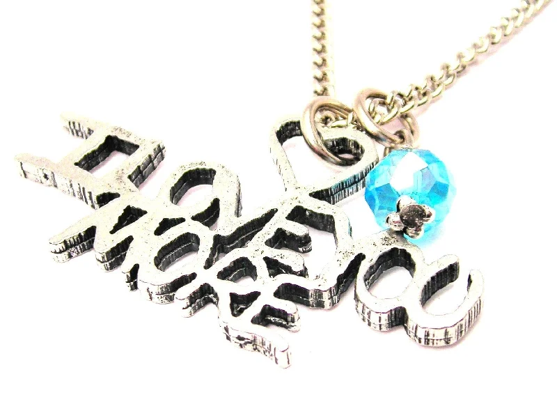 jewelry sets with necklaces -I Love You More Crystal Bead Single Charm Necklace