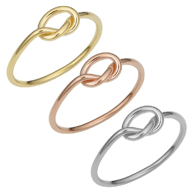 unique diamond rings for women -14k Gold High Polish Love Knot Ring (Yellow gold, Rose gold or White gold)