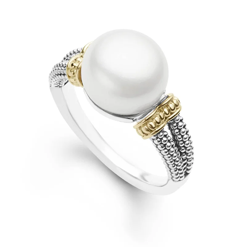 large statement rings -Luna Caviar Pearl Statement Ring