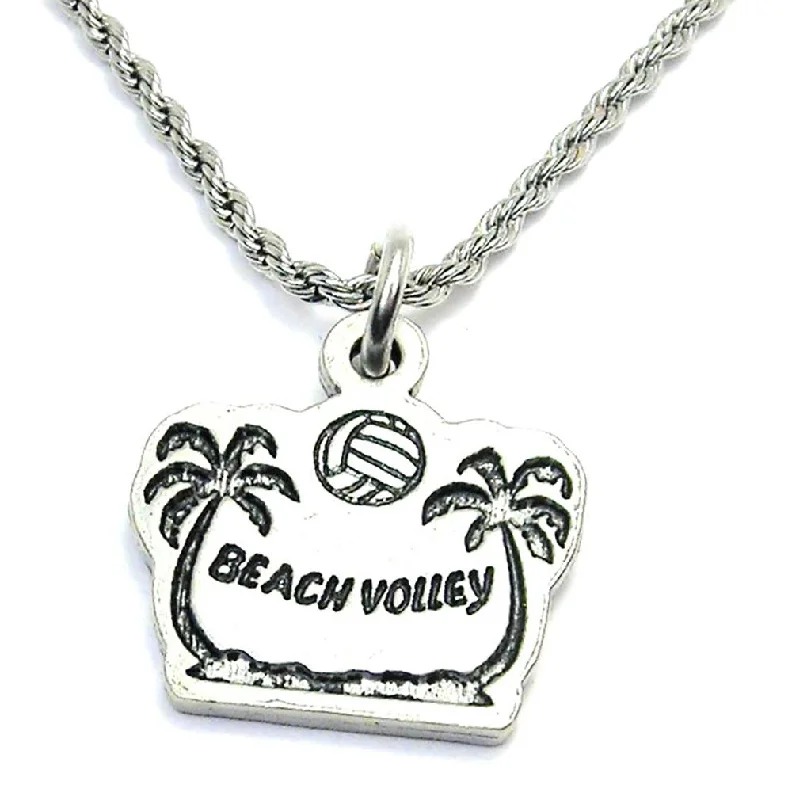 trendy long necklaces for women -Beach Volley Single Charm Necklace