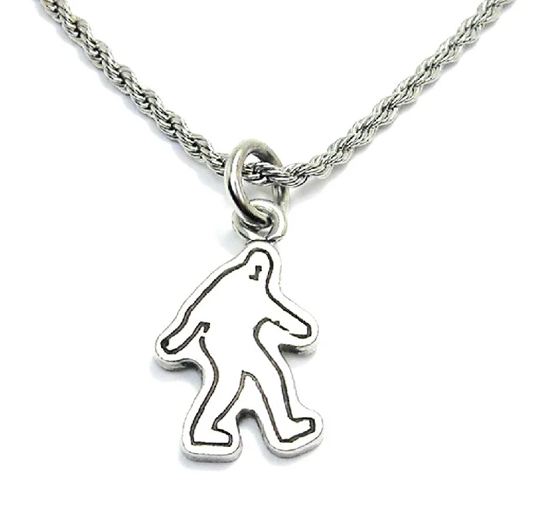 heart-shaped necklaces for women -Bigfoot Silhouette Single Charm Necklace