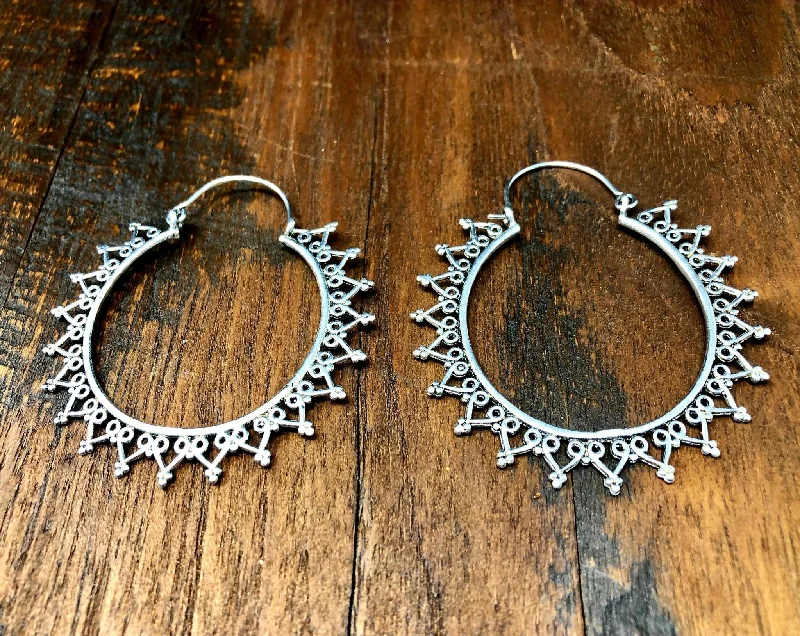 luxury earrings for women -Mandala Hoop Earrings