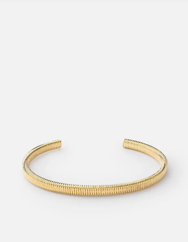 trendy bracelets for women -Thread Cuff, 14k Gold