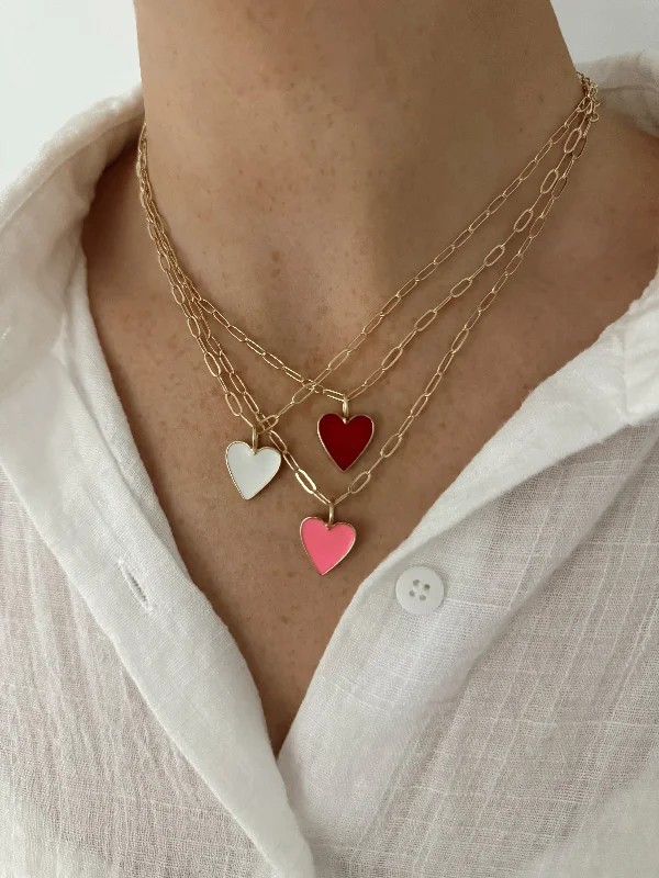 personalized heart necklaces -COLORED HEART NECKLACE