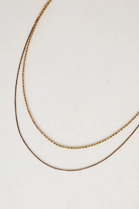 layered gold necklaces for women -Parker Gold Layered Chain Necklace