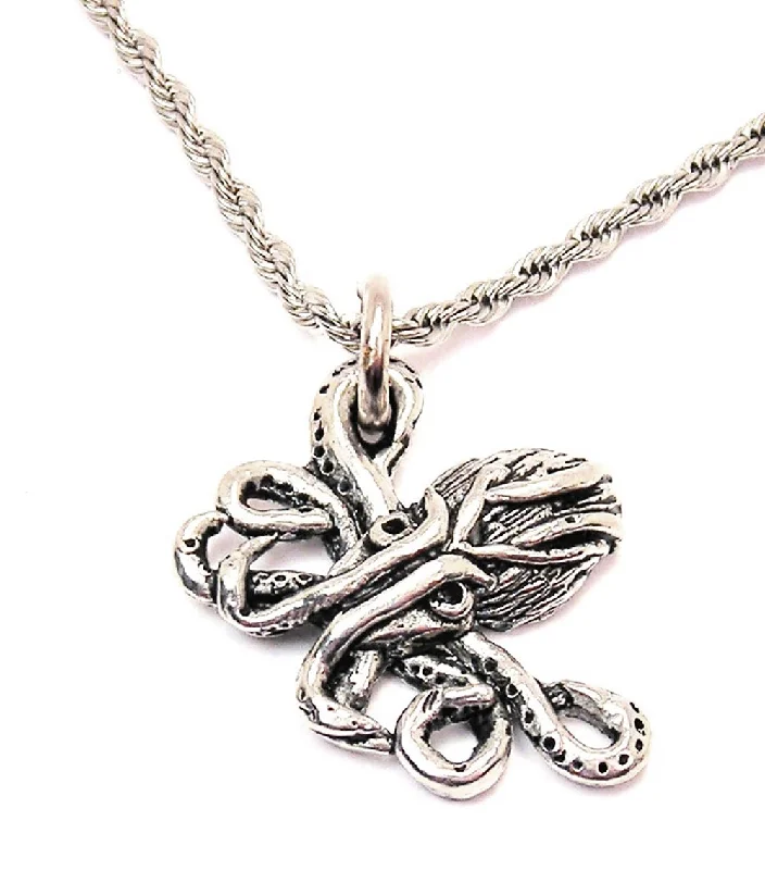 silver bar necklaces for women -Cthulhu Single Charm Necklace