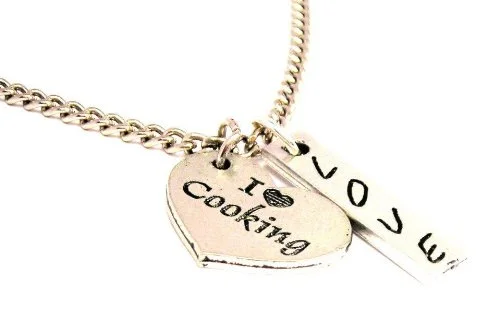 unique necklaces for women -I Love Cooking Love Stick Necklace