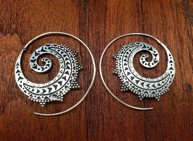 boho earrings for women -Tribal Etchings Indian Threader Earrings