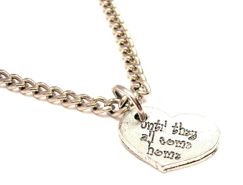 women's gold necklaces -Until They All Come Home Military Heart Single Charm Necklace