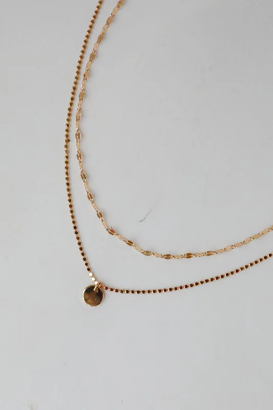 multi-strand necklaces for women -Emery Gold Layered Chain Necklace