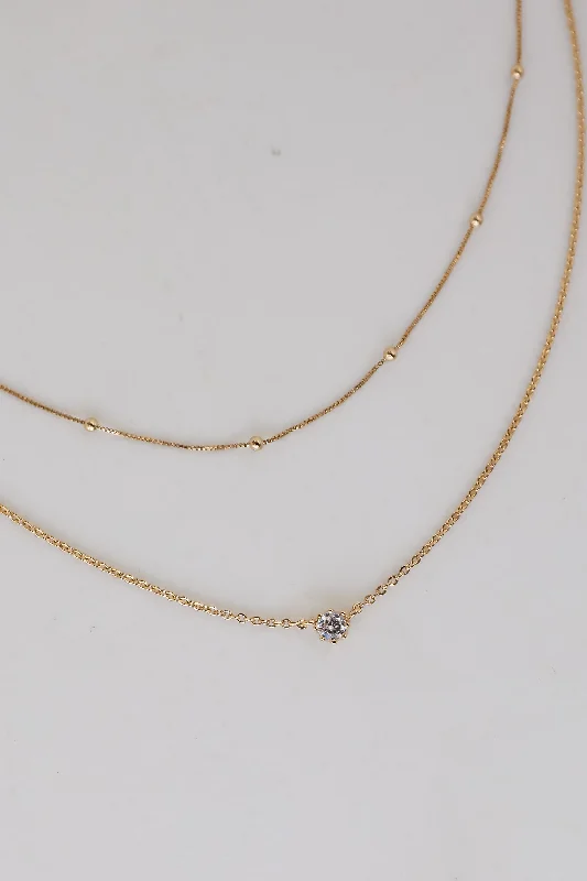 choker necklaces for women -Dakota Gold Layered Chain Necklace