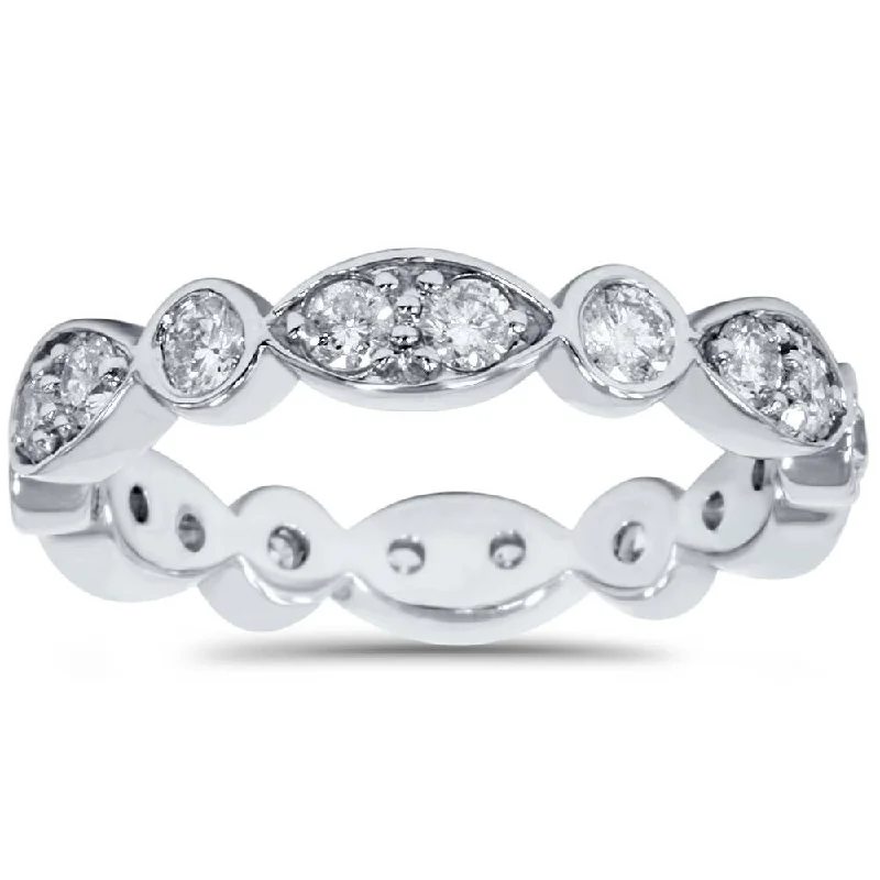 heart diamond rings for women -1ct Diamond Stackable Wedding Eternity Anniversary Ring Band White 7