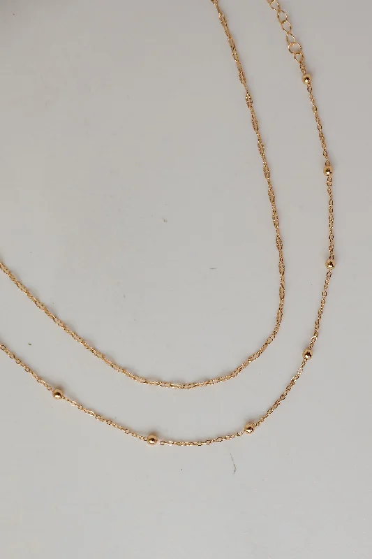 delicate pearl necklaces for women -Jodie Gold Layered Chain Necklace