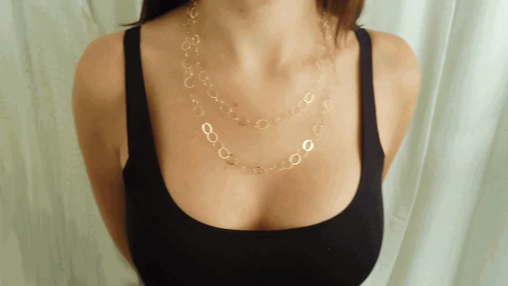 anniversary gift necklaces for women -42" Gold Fill Link Chain Necklace