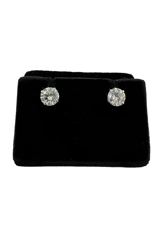 bridal earrings for women -2.18 Carat Solitaire Diamond White Gold Studs