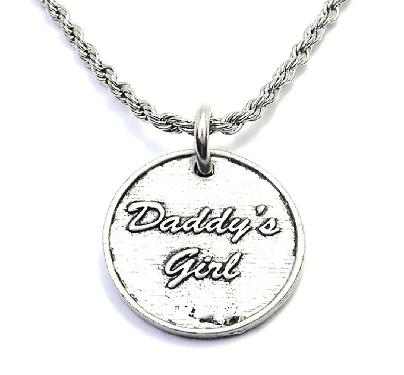 handmade necklaces for women -Daddy's Girl Single Charm Necklace