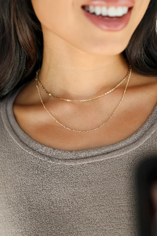 simple chain necklaces for women -Isabella Gold Layered Chain Necklace