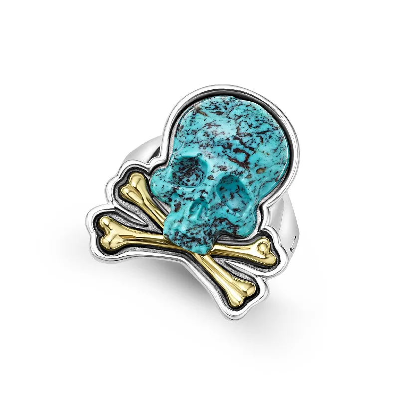 engagement rings for brides -Anthem Turquoise Skull and Bones Statement Ring