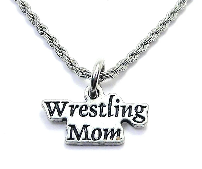 diamond pendant necklaces for women -Wrestling Mom Single Charm Necklace