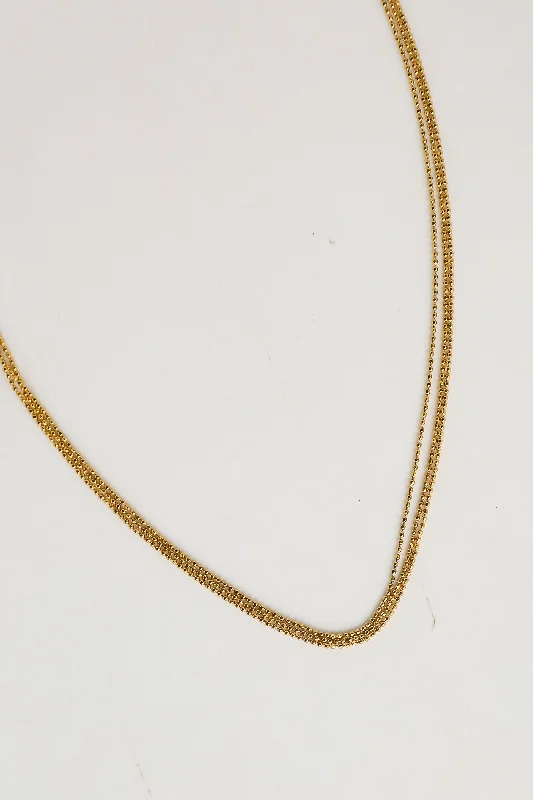 heart necklaces for women -FINAL SALE - Josie Gold Layered Chain Necklace