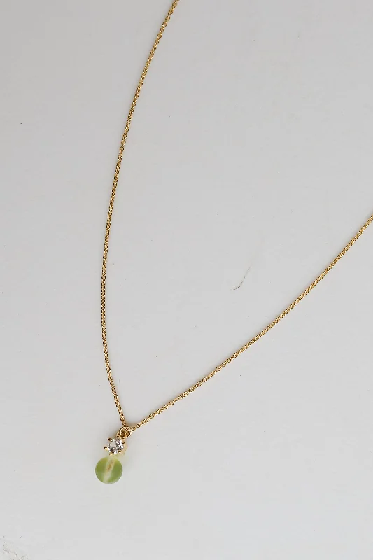 sterling silver necklaces for women -FINAL SALE - Ashley Gold Mini Stone Charm Necklace