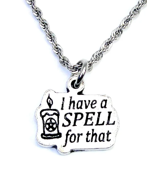 personalized heart necklaces -I have a spell for that Single Charm Necklace Witch jewelry