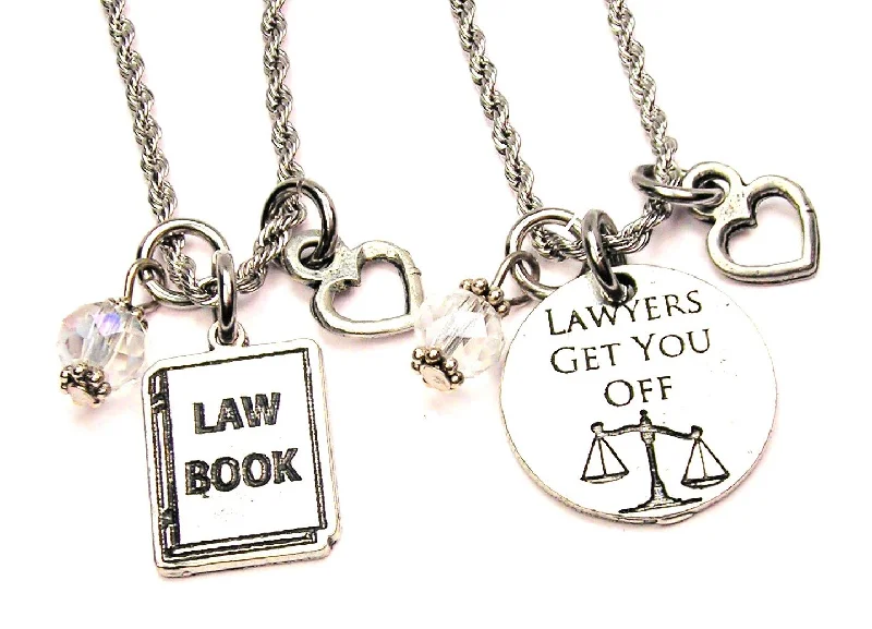 delicate pearl necklaces for women -Lawyers Get You Off Set Of 2 Rope Chain Necklaces