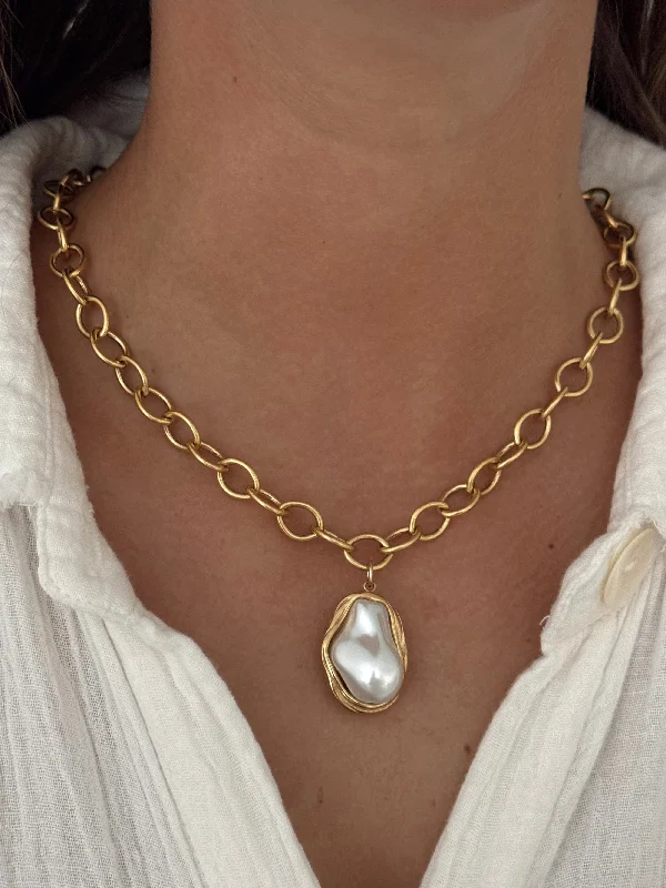 bridal choker necklaces -BAILEY PEARL NECKLACE