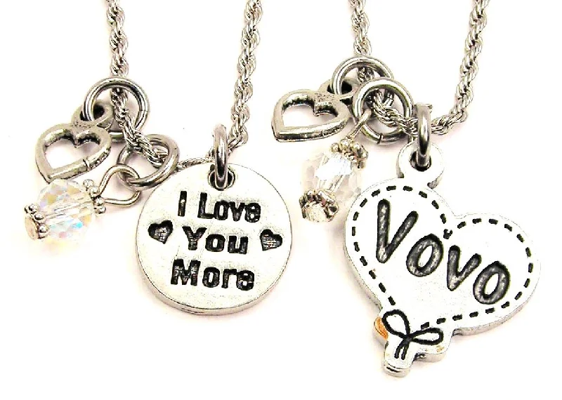 elegant necklaces for women -Vovo I Love You More Set Of 2 Rope Chain Necklaces