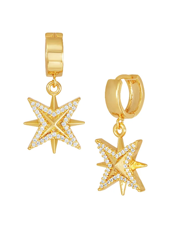 handmade earrings for women -Chunky Star Earrings - Gold