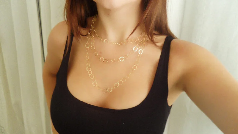 gold plated necklaces for women -5' Gold Fill Link Chain Necklace