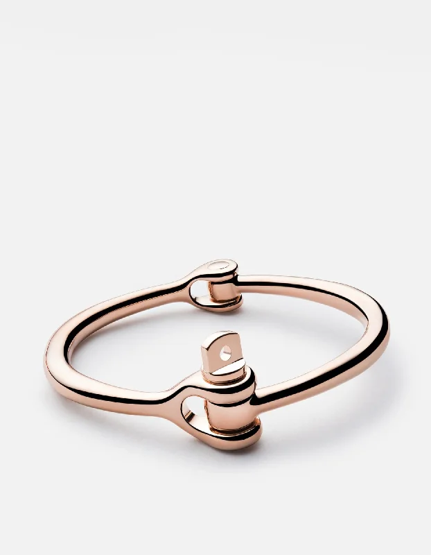 women's silver bracelets -Reeve Cuff, Rose Plated