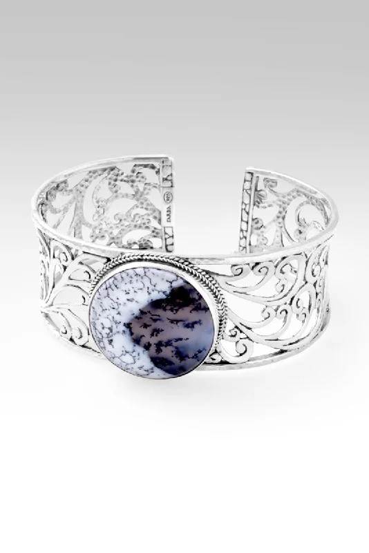 glitter bangles for women -Abundance and Prosperity Cuff™ in Dendritic Opal