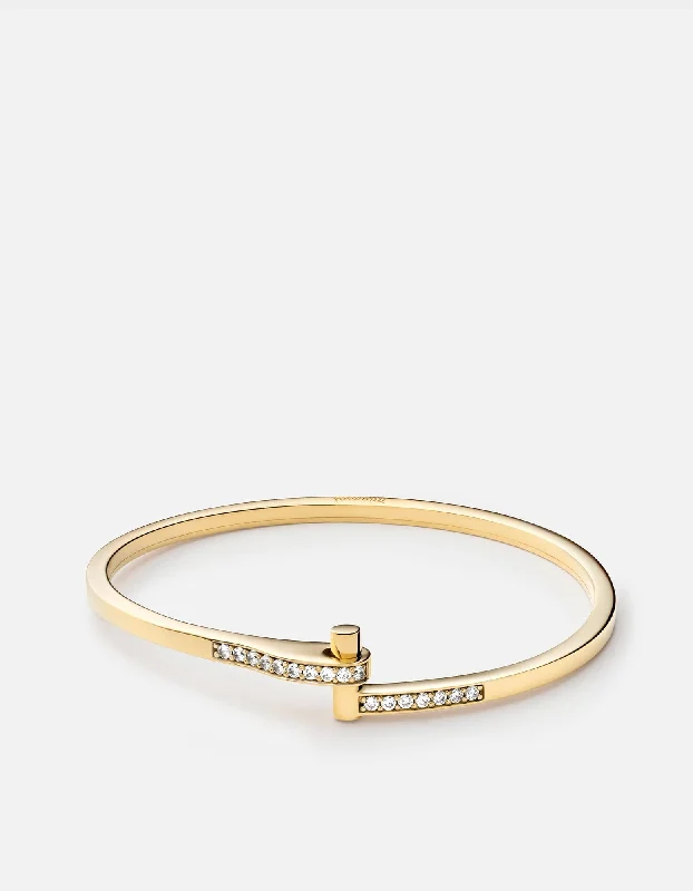 layered bracelets for women -Nyx Cuff, 14k Gold Pavé