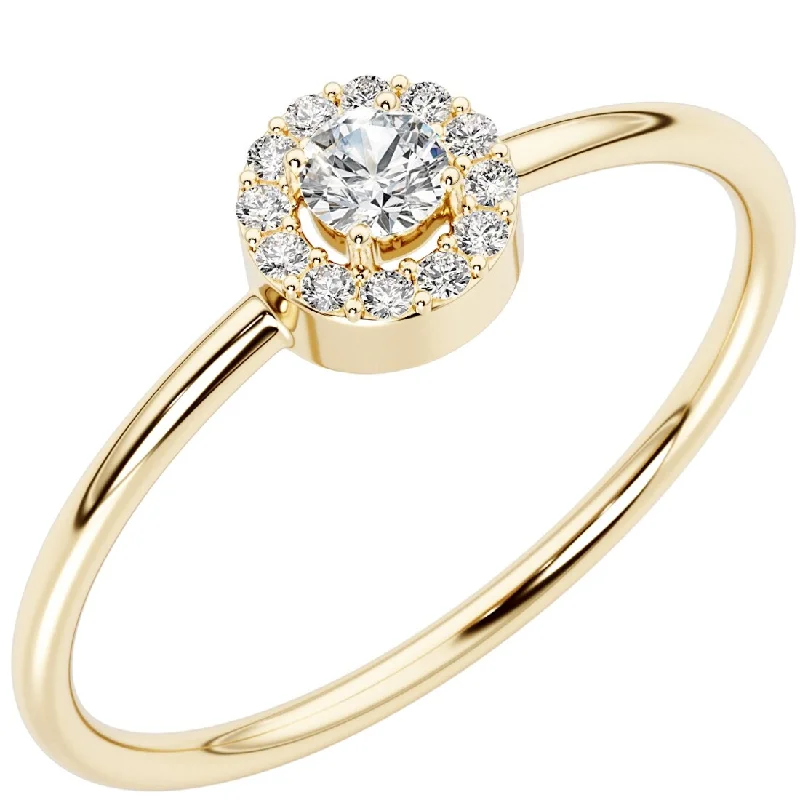 mixed metal rings for women -14k Gold Plated Sterling Silver Lab Diamond 1/10 ct Stacking Ring Band